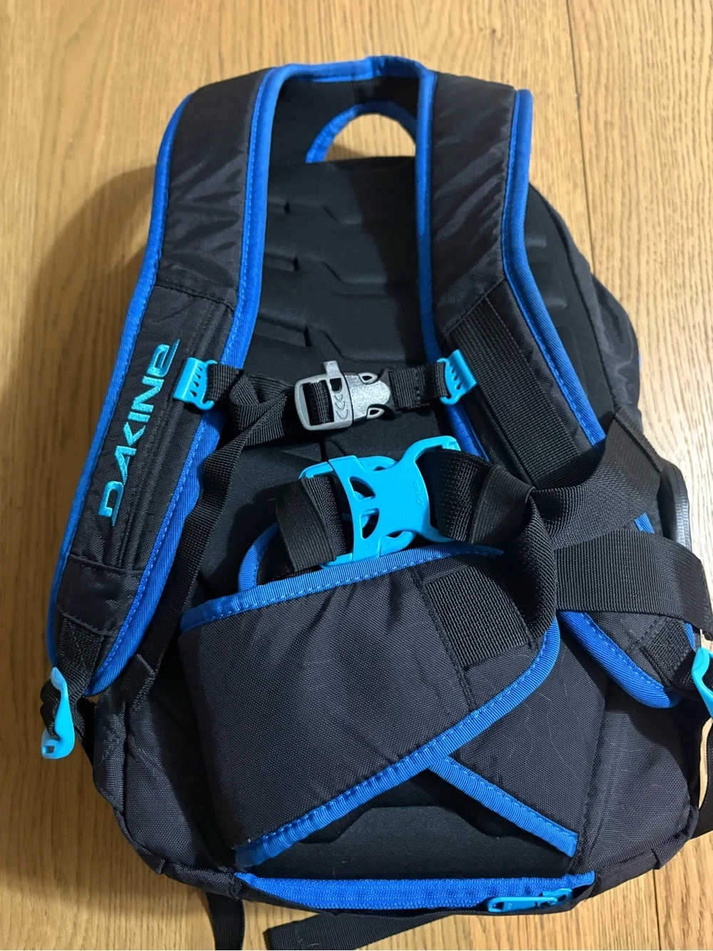 Dakine Black Backpack with Bright Blue Accents